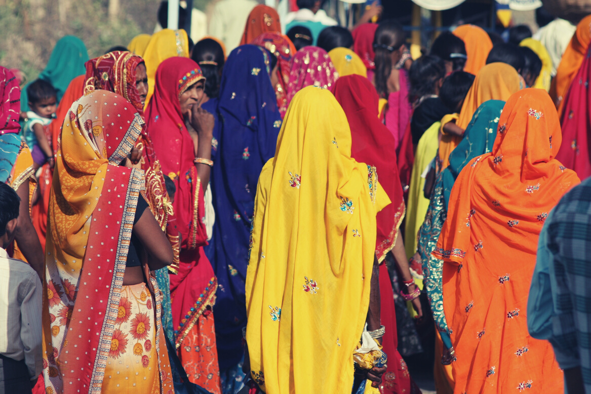 Women Wearing Colorful Sarees